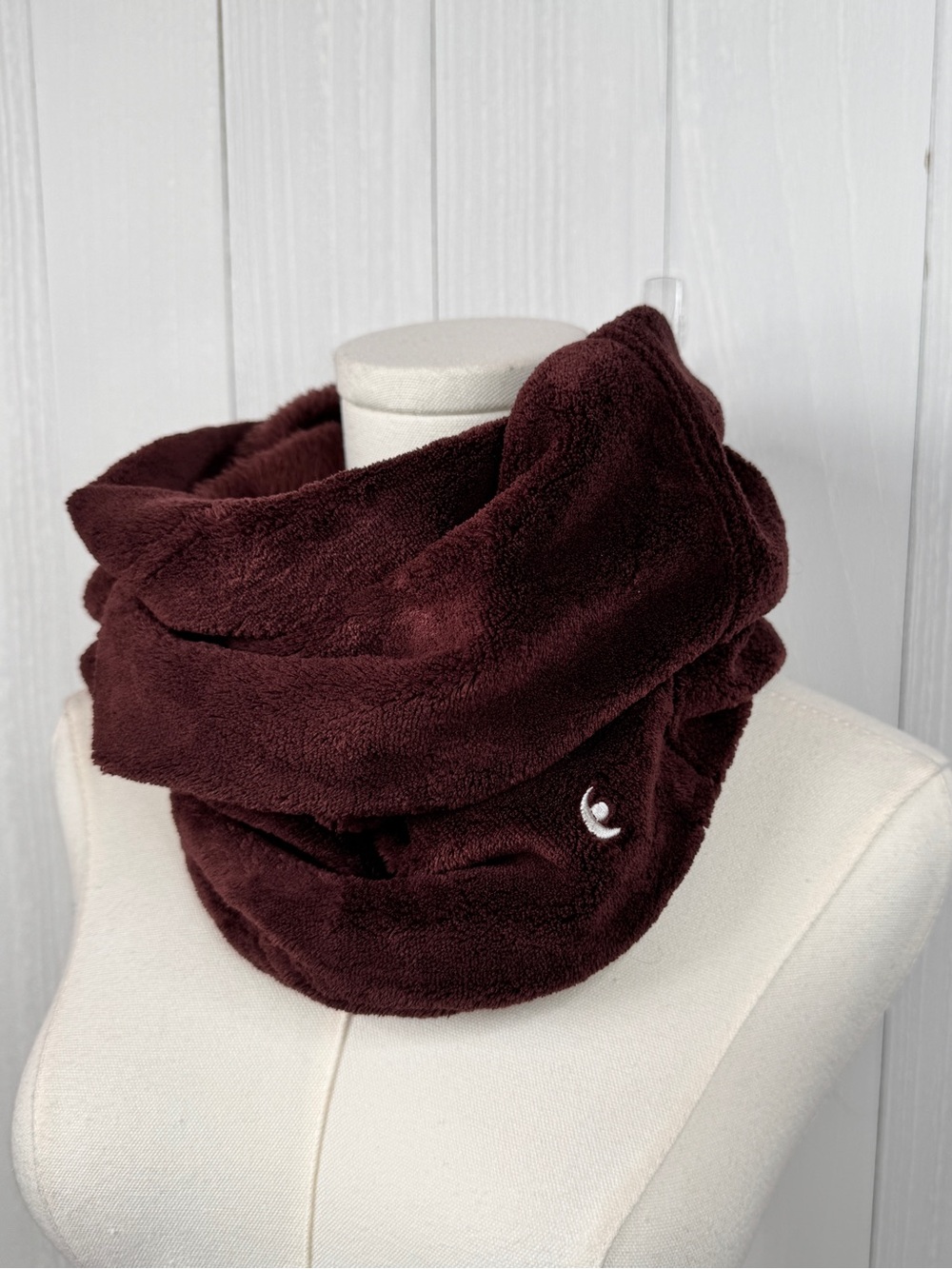 Cozy Plush Infinity Scarf in Brown